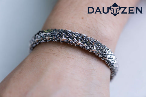 Silver Bracelet Cubic Labyrinth