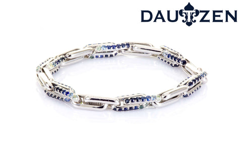 Silver bracelet delicate chains alternate links